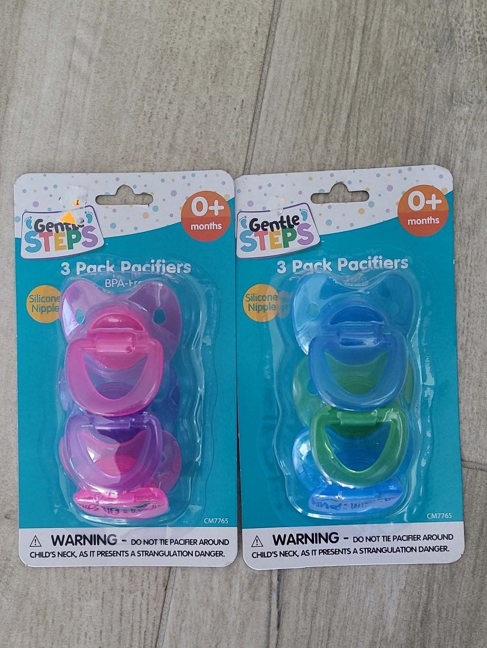 3-Pack Silicone Pacifiers - Pink Or Blue/Green